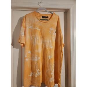Polo Ralph Lauren Mens Tshirt Hawaii Theme Orange 3XLT